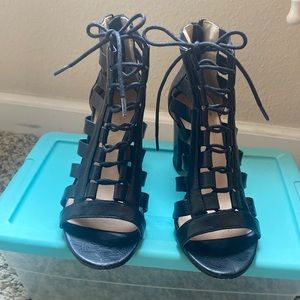 Black lace up sandal